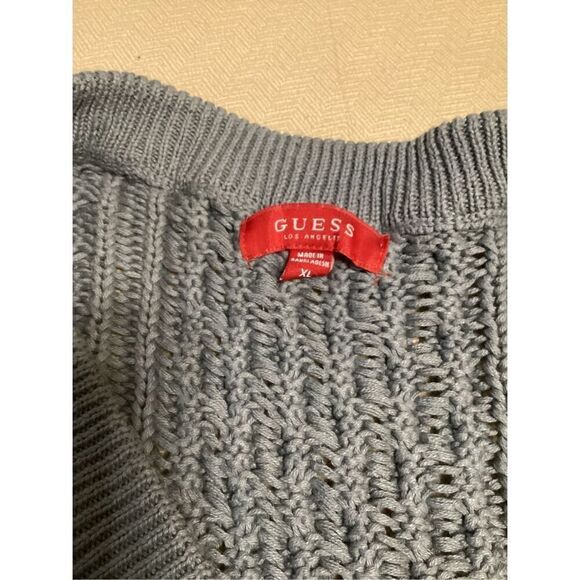 Vintage Gray V-Neck Chunky Knit Oversized  Sweater - Picture 2 of 7